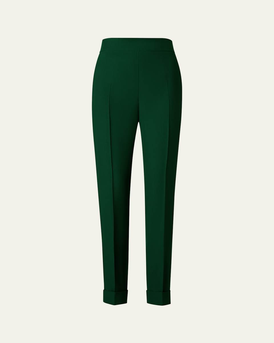 Chris Crepe Tapered-Leg Cuffed Pants